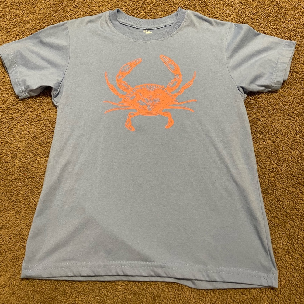 Shrimp & Grits Kids Boys Short Sleeve Crab Graphic Top